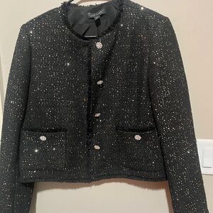 Ann Taylor Black Sequin Blazer